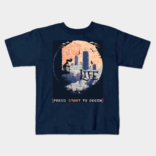 Press Start Kids T-Shirt by rasabi